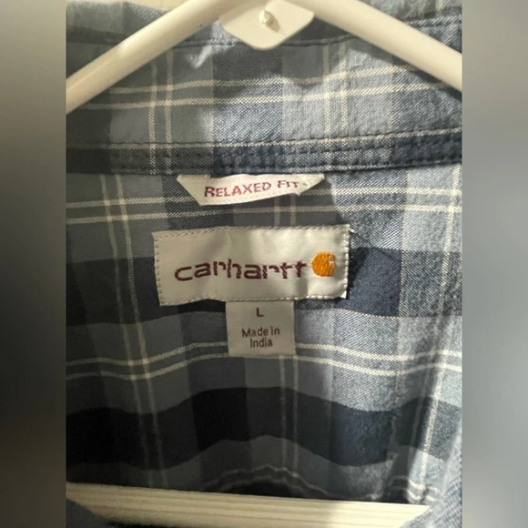 CARHARTT ORIGINAL FIT SHORT SLEEVE PLAID SHIRT, Size L, Very Good Condition - Picture 6 of 7